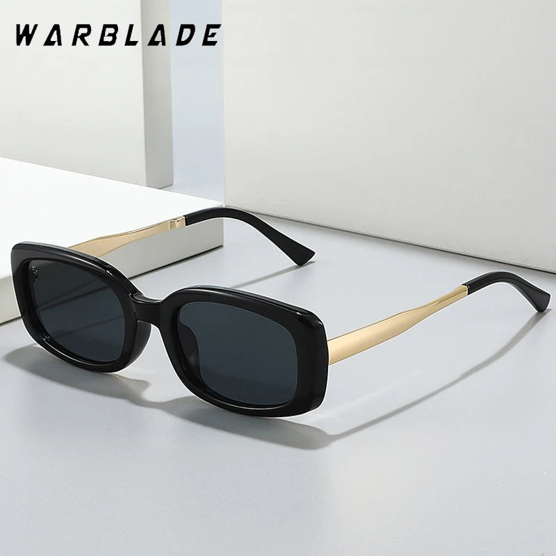 Vintage Rectangle Frame Sunglasses Men Fashion Metal Square Sun Glasses Luxury Brand Design UV400 Shades Eyewear Women Goggles