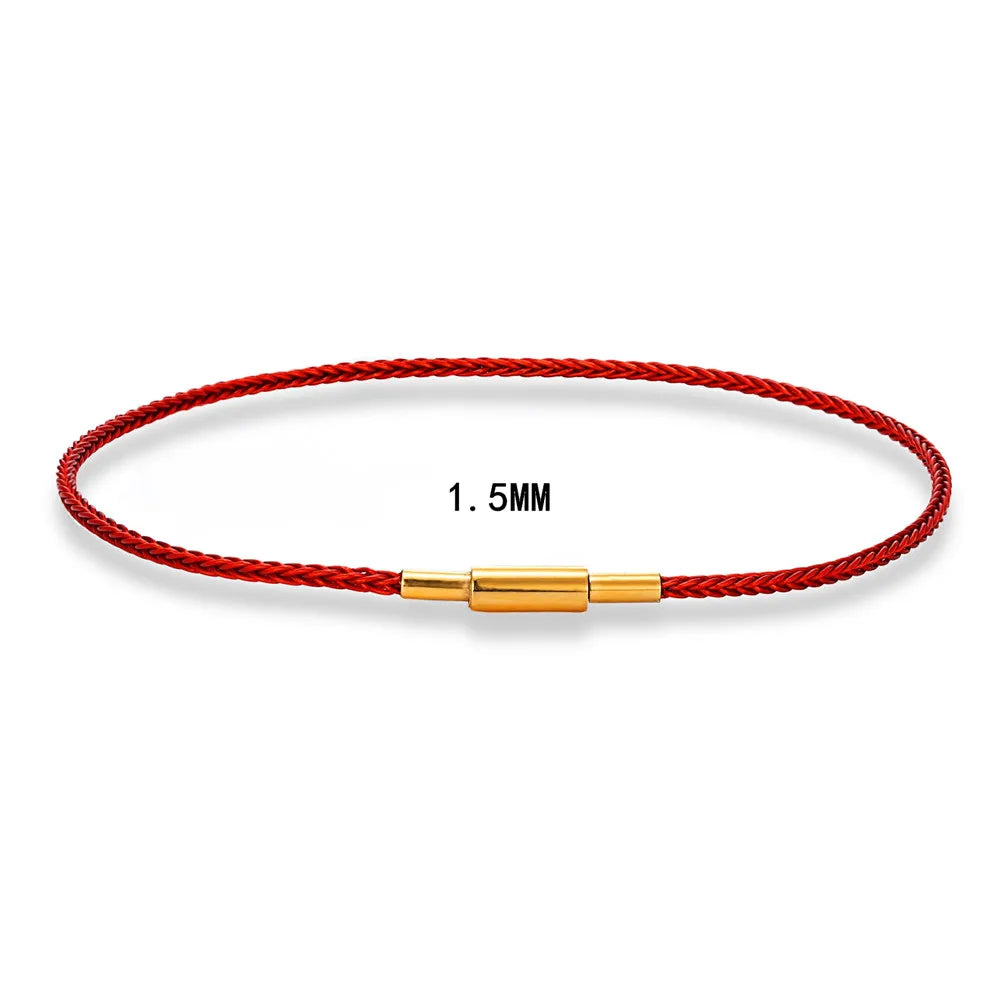 MKENDN Simple Style Men Women Jewelry 1.5mm Non-fading Steel Wire Thin Rope Bracelet Classic Cuff Charm Bracelet DIY Gifts - Madeinsea©