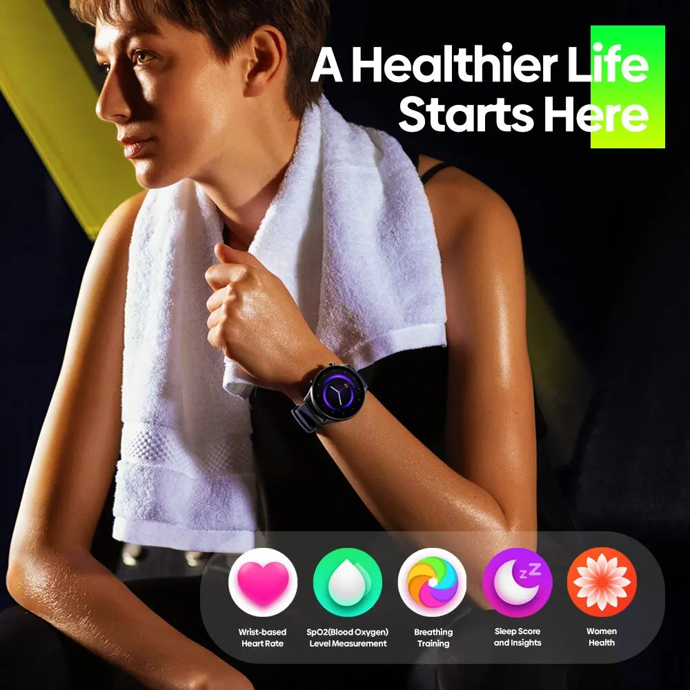 Zeblaze Btalk 2 Lite Voice Calling Smart Watch Large 1.39 HD Display 24H Health Monitor 100+ Workout Modes Smartwatch - Madeinsea©