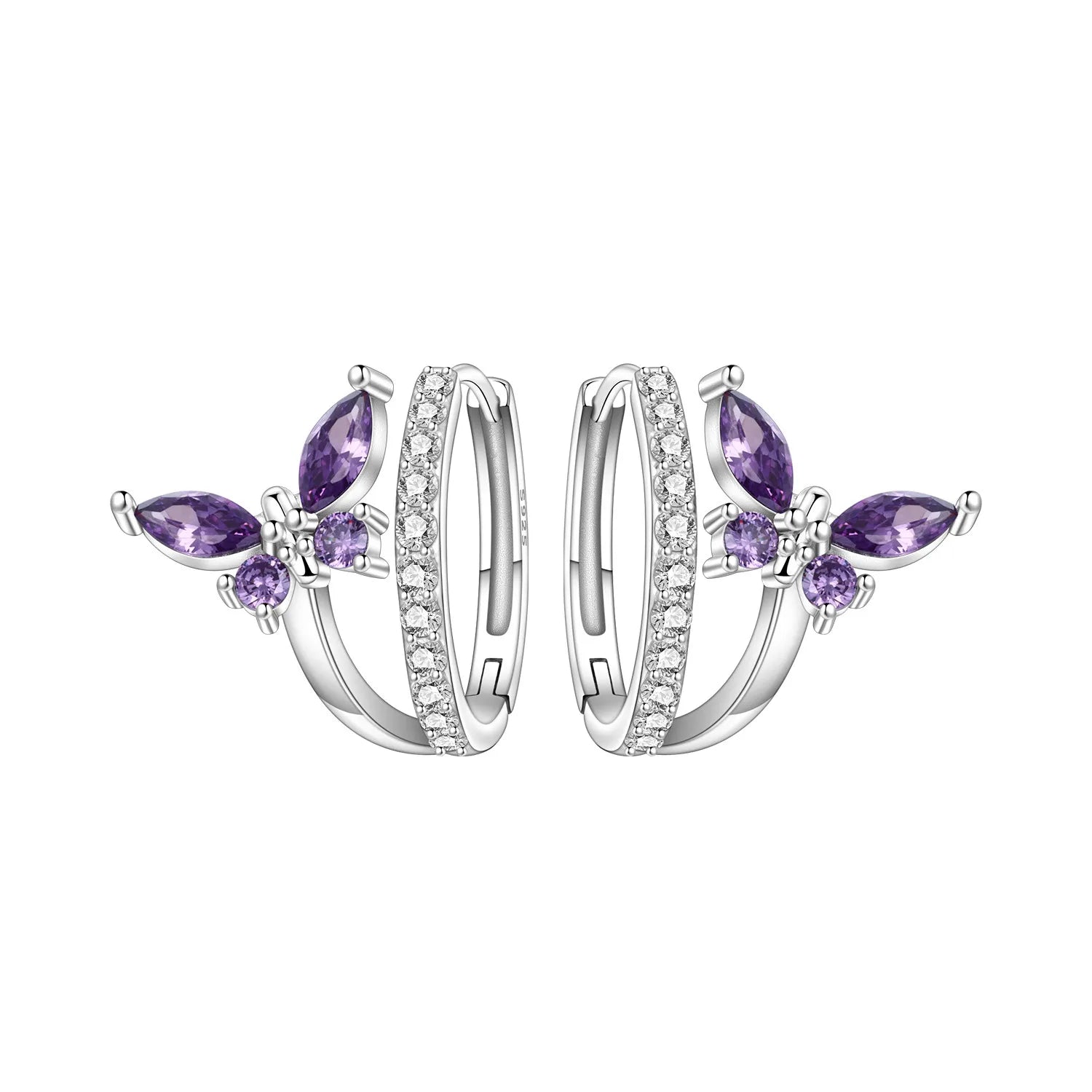 PANPOKI Original 925 Sterling Silver Hummingbird Earrings Women Hoop Earring Anniversary Jewelry Trendy Gifts
