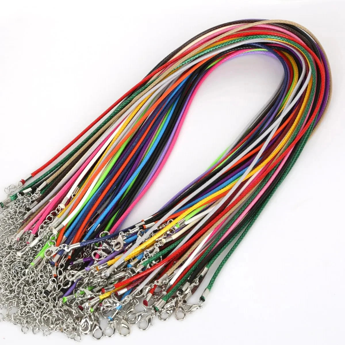 50 Pieces of Color Leather Rope Wax Rope Necklace Pendant Suitable for DIY Handmade Lobster Buckle Rope Jewelry Chain Accessorie