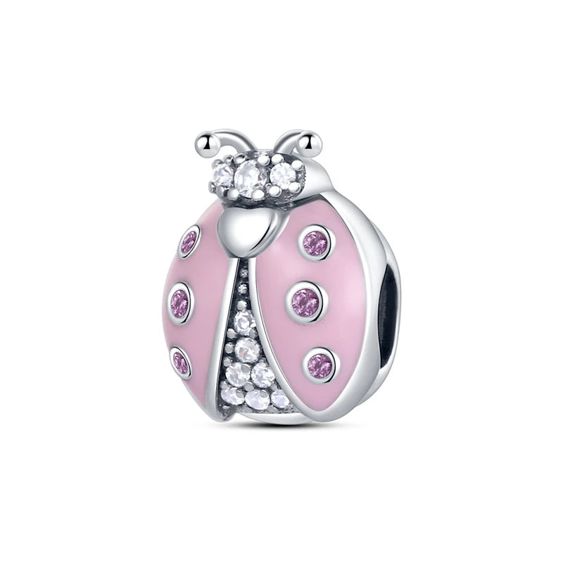2024 Hot Sales 925 Sterling Silver Pink Charm Beads Pendent For Original Bracelets Charm Dangle Women Gril Jewelry Gifts