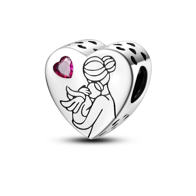 New 925 Sterling Silver Charm Love Heart Warm Family Series Beads Fit Original Charms Bracelets Pendant DIY Jewelry Gift - Madeinsea©