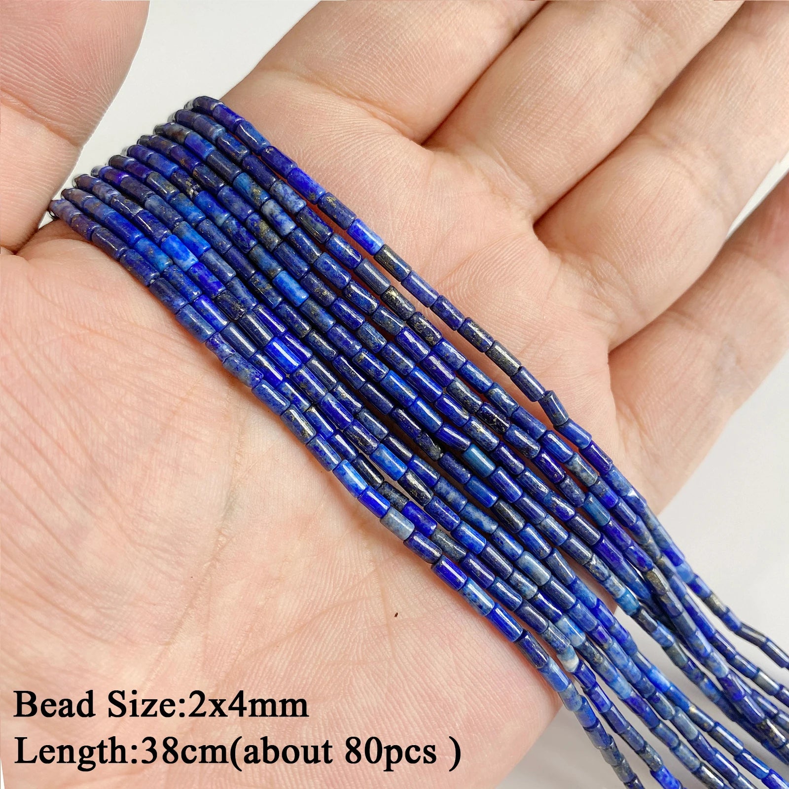 Natural Lapis Lazuli Healing Stone Bead Handmade Necklace Bracelet Bead Accessories For DIY Wisdom,Confidence,Prosperity Jewelry