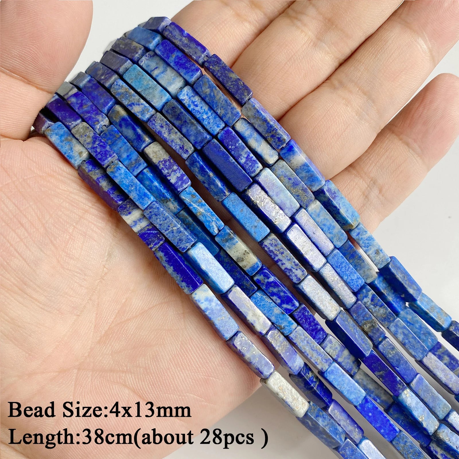 Natural Lapis Lazuli Healing Stone Bead Handmade Necklace Bracelet Bead Accessories For DIY Wisdom,Confidence,Prosperity Jewelry
