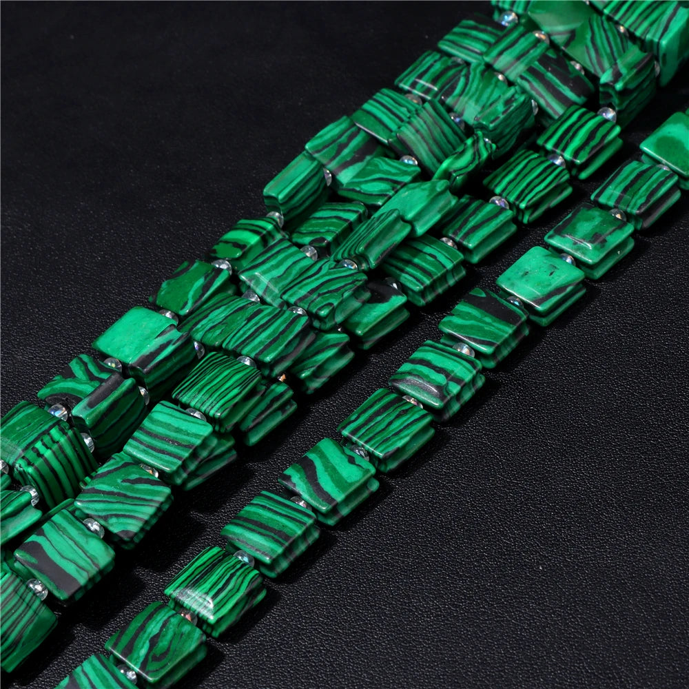 High Quality Gems Stone Bead Natural Cube Flat Square Loose Spacer Beads For Jewelry Making Bracelet Necklace DIY Crafts 10MM