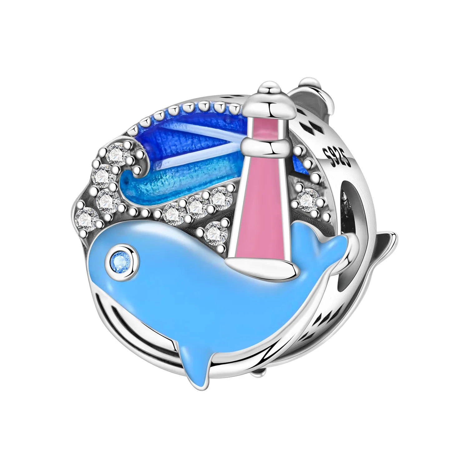 PANPOKI 925 Sterling Silver Dolphin Ocean World Beads Original Pendants Bracelet Charm Jewelry Party DIY Trendy Gifts