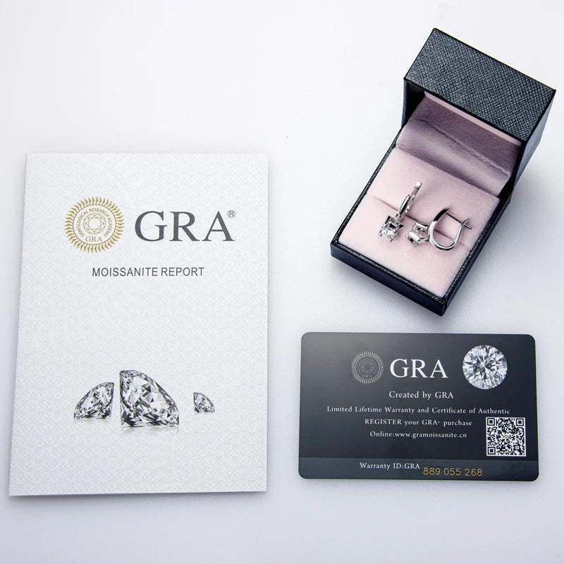 5.0mm 0.5CT Moissanite Ladies Clip Earrings 925 Sterling Silver Round Cut  Birthday Party Fashion Jewelry Gifts GRA Certified