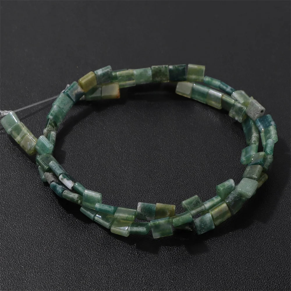 5MM Double Hole Square Bead Natural Tiger Eye Quartzs Imperial Jaspers DIY Beads For Jewelry Making Bracelet Necklace Handmade