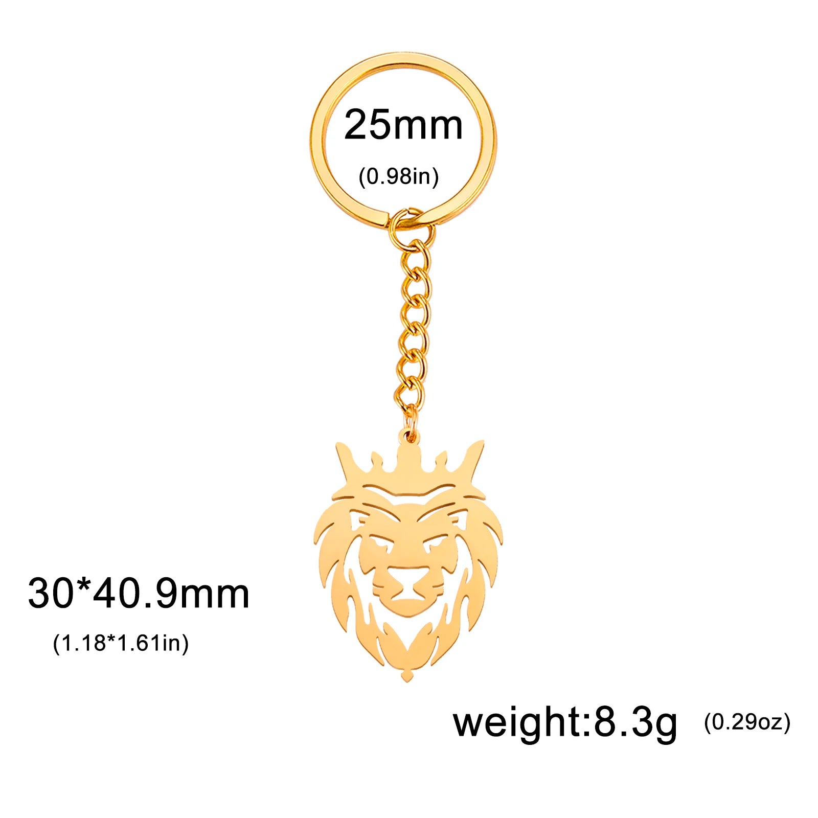 Dreamtimes Fashion Hollow Out Punk Lion Keychain Animal Car Backpack Accessories Fashion Jewelry Gifts