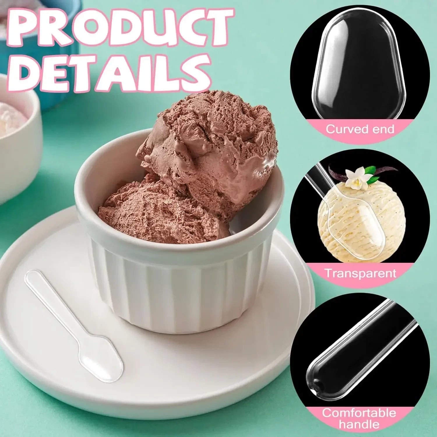 Mini Ice Cream Spoon Disposable Dessert Spoons Wedding Party Tableware Kitchen Accessories Tool Birthday Party Supplies - Madeinsea©