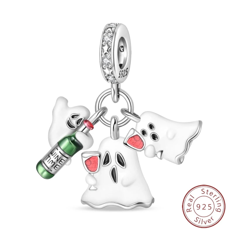 Halloween 925 Sterling Silver Design Charms Beads Pendants Suitable for Original Bracelet DIY Exquisite Making Jewelry