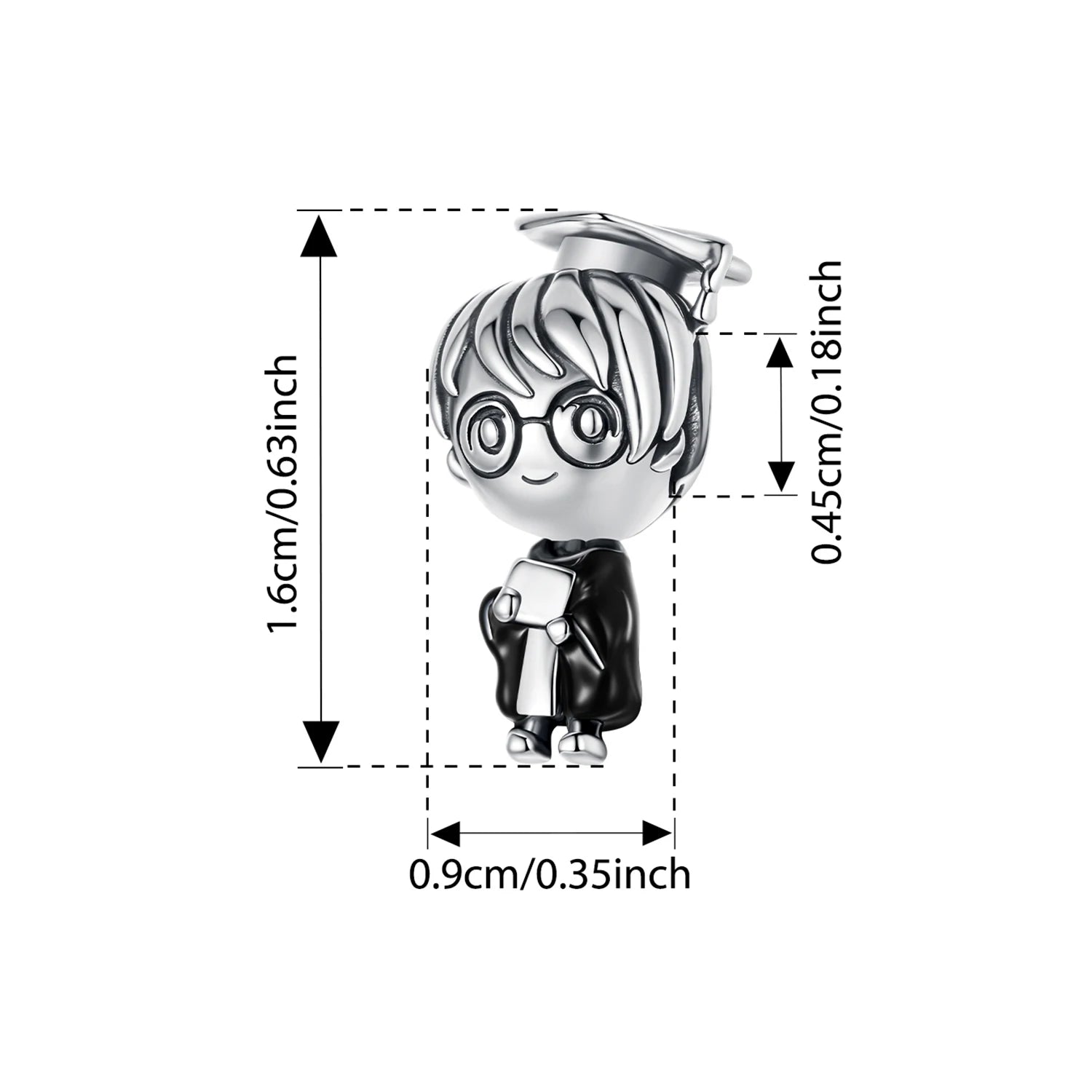 WOSTU 925 Sterling Silver Graduation Charm Unicorn Wise Owl Pendant Bachelor's cap Beads Original for Girl Boy Fine Jewelry DIY