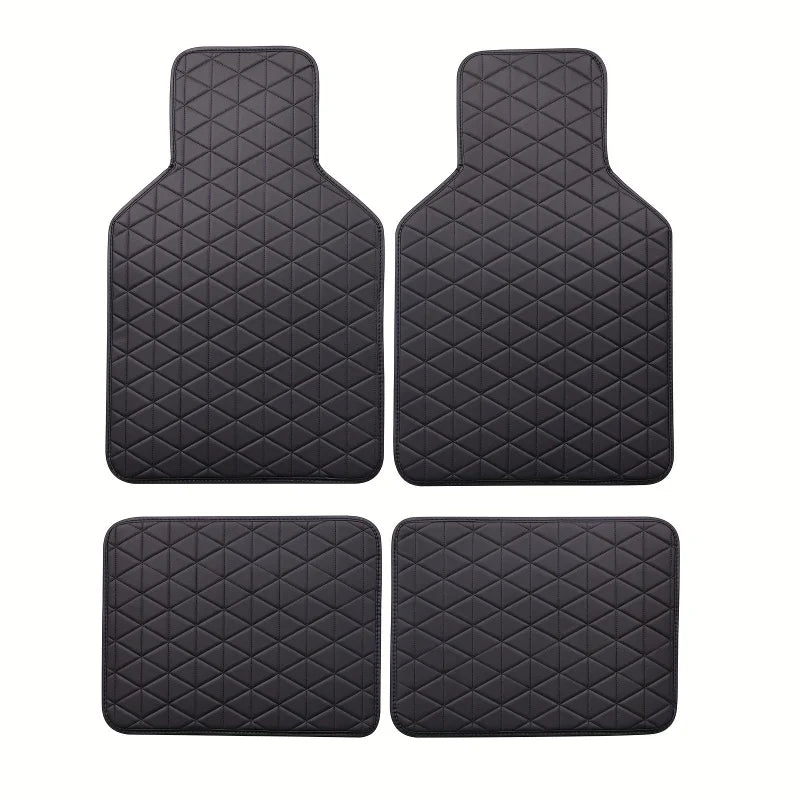 4-piece waterproof PU leather car floor mat - durable and fashionable, all-weather protection, easy to clean, enhances interior - Madeinsea©