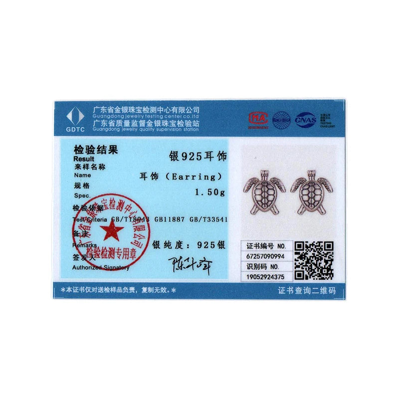 BISAER 925 Sterling Silver Cute Mini Turtle Stud Earrings Stud Ear Hypoallergenic for Women Party Fine Jewelry Vacation Gifts