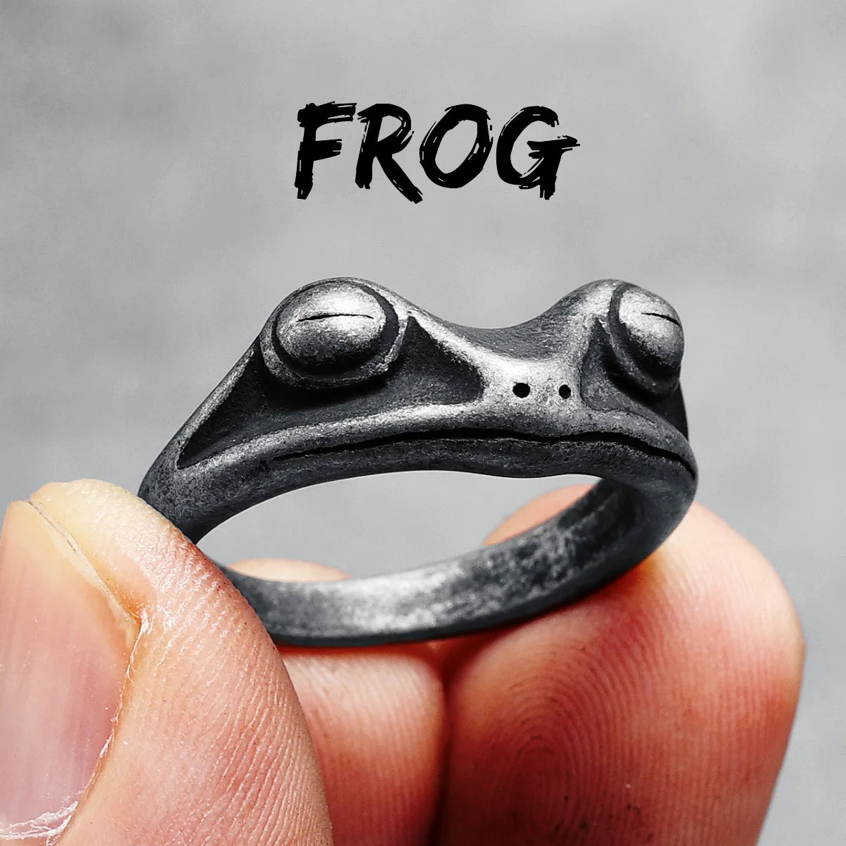 Simple Frog Narrow Ring 316L Stainless Steel Men Retro Punk Rings Rock for Biker Male Boyfriend Jewelry Best Gift Dropshipping