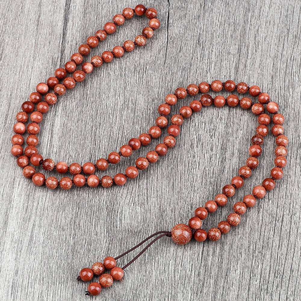 108 Natural Stone Fire Agate Black Onyx Beads Bracelet Necklace Men Multicolor Tiger Eye Necklace Women Malachite Prayer Jewelry