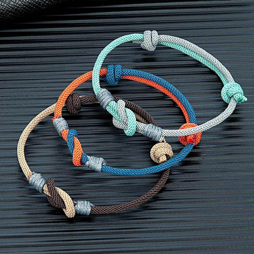 MKENDN Minimalistisches Herren-/Damen-Armband mit verstellbarem „Forever Knot“-Seil für Liebhaber, Vater, Sohn, Freund, Armbänder, Schmuck, Geschenke