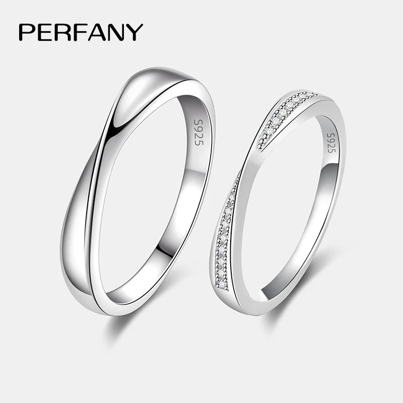 PERFANY S925 Pure Silver Moissanite Ring for Women Men Couple Ring Fashion Wedding Jewelry Valentine's Day Gift - Madeinsea©