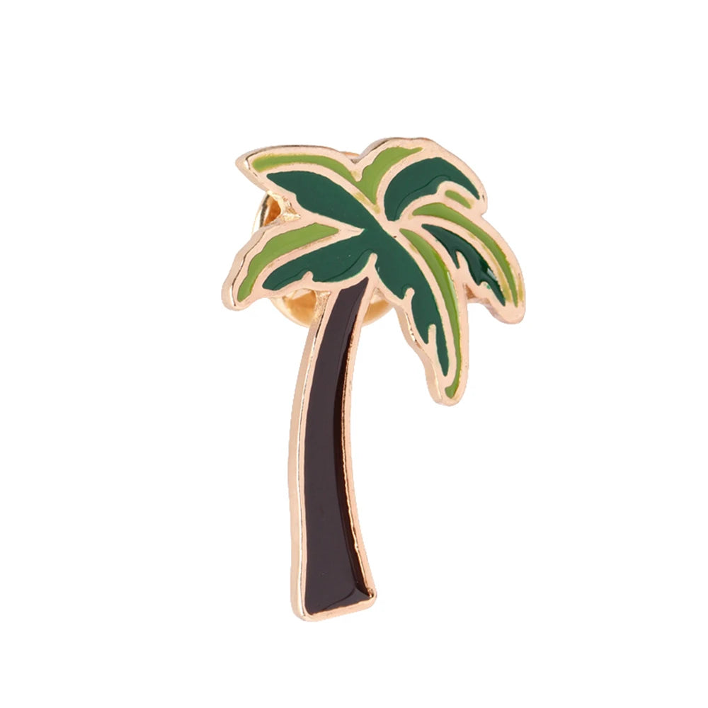 Enjoy Summer Holiday Brooch Cartoon Sea Beach Sunglasses Pins for Friends Drink Cup Ice Cream Tree Enamel Badge Bag Jewelry Gift