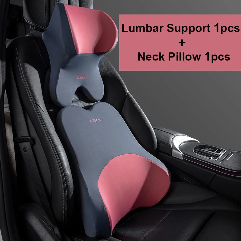 Car Lumbar Support Headrest Neck Pillow Support Universal Soft Neck Pillows Cushion Car Memory Foam Lumbar Pillow Back Support - Madeinsea©