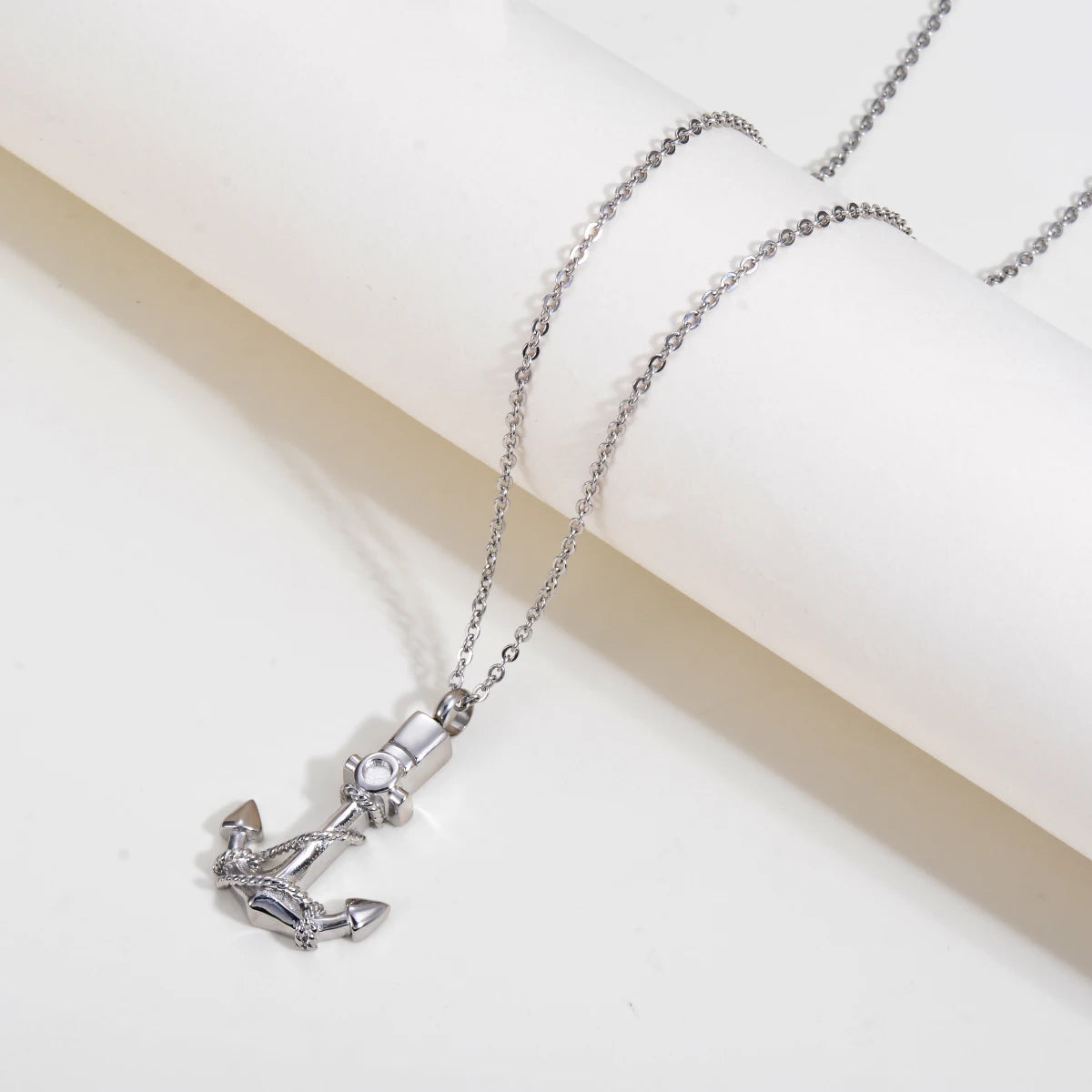 Bijoux de crémation pour cendres Collier d'urne d'ancre Hommes Femmes Thème océan Souvenir commémoratif Pendentif cendres pour frère Père