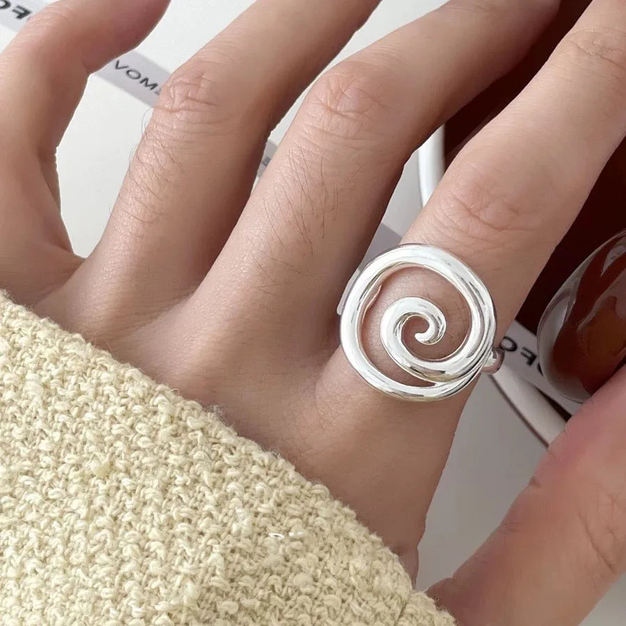 925 Sterling Silver Rings for Women Couple Minimalist Handmade Simple Round Line Ring Party Jewelry Gift Prevent Allergy