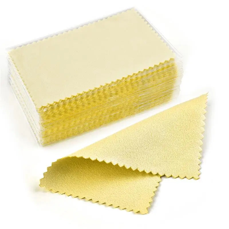 10*6.5cm/8*8cm 50pcs Silver Clean Polishing Cloth Soft Clean Wipe Wiping Cloth For Necklaces Rings Jewelry Clean Tool