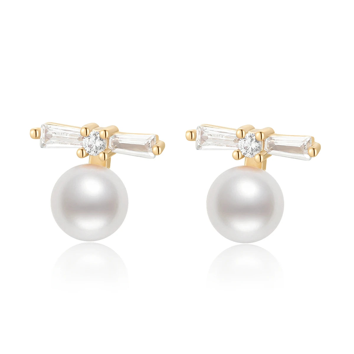 OXTAO 1Pair Fashion  Women Stud Earrings Crystal Ear Climbers / Crawlers Clear Rhinestone Earring For Women Party Jewelry Gift