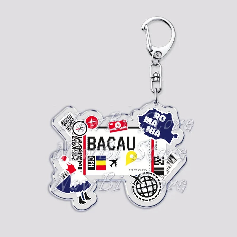 Hot Boarding Pass Keychains for Accessories Bag  NEW YORK TOKYO SEOUL PARIS LONDON Travel Souvenir Tickets Keyring Friends Gifts