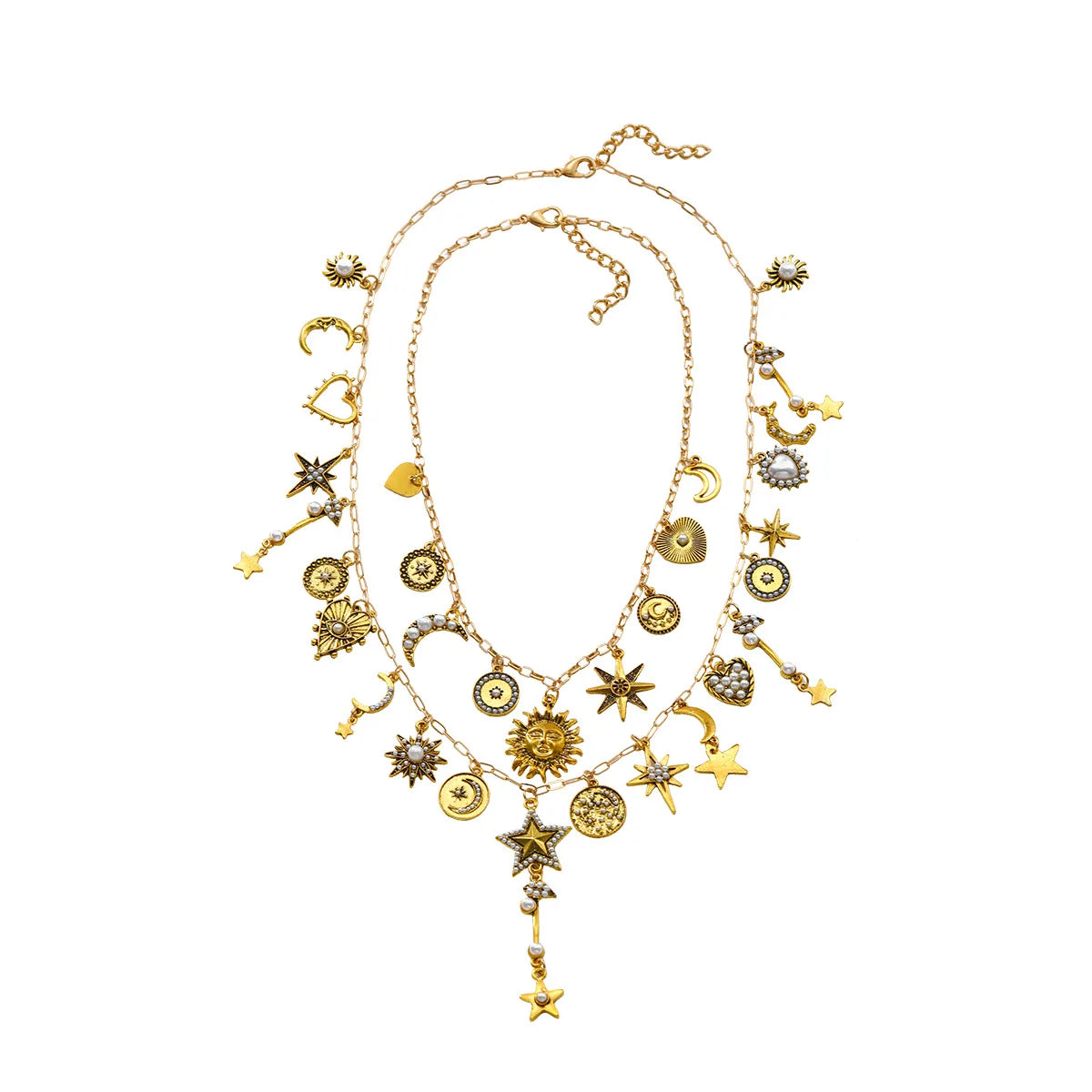 ZAA Exaggerated Beach Shell Sun Star Moon Heart Necklace