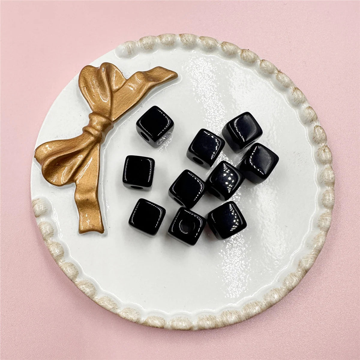 10pcs 10mm Square Shape Beads For Jewelry Making Spacer Candy color Acrylic Beaded Jewelry Materials