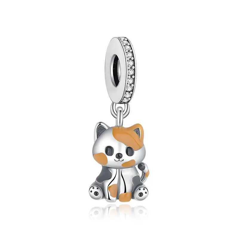 Original 925 Sterling Silver Charms Love Pets Dog Cat Paw Print Pendant Beads Fit Brand Bracelets Necklaces Women DIY Jewelry - Madeinsea©
