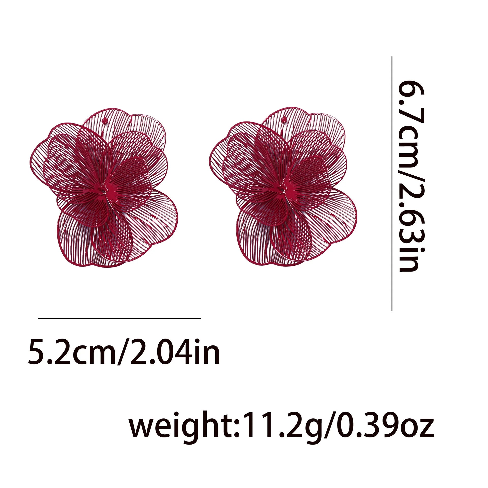 ZAA Personalized Hollow Purple Flower Earrings for Woman Jewelry