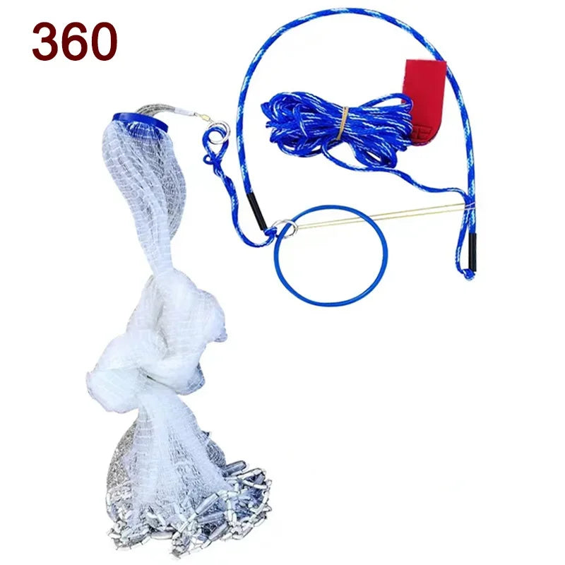 Lawaia Fishnet Catch Fish Network Steel Pendant Hand Casting Style Fishing Net Automatic Fishing Tool 240/300/360/420