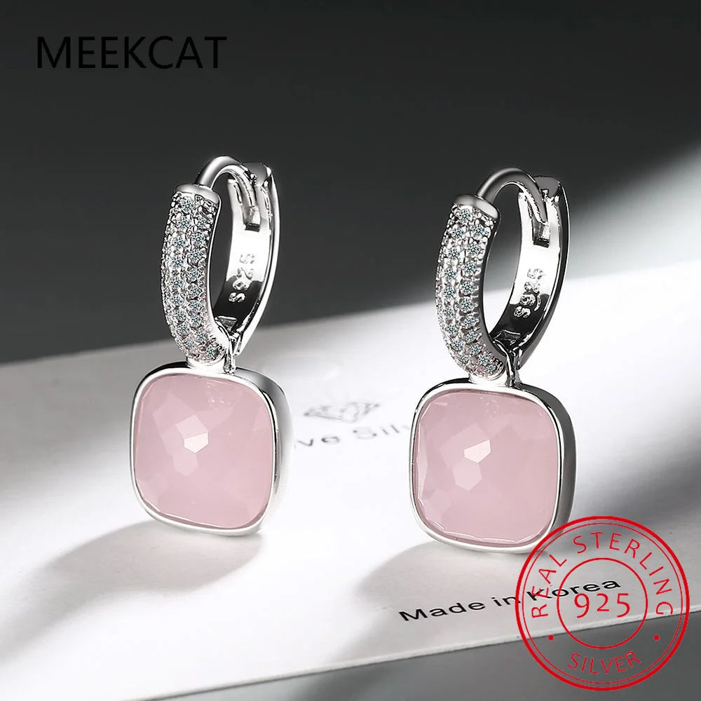 Large 7ct Genuine Smoky Quartz 925 Sterling Silver Dangle Drop Earrings for Women Statement Gemstone Earings - Madeinsea©