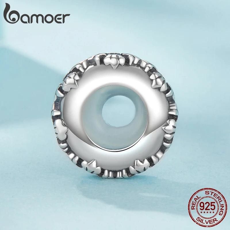 BAMOER 925 Sterling Silver Vintage Cross Silicone Stopper Beads fit Original Bracelet DIY Jewelry Accessories bamoer Beads