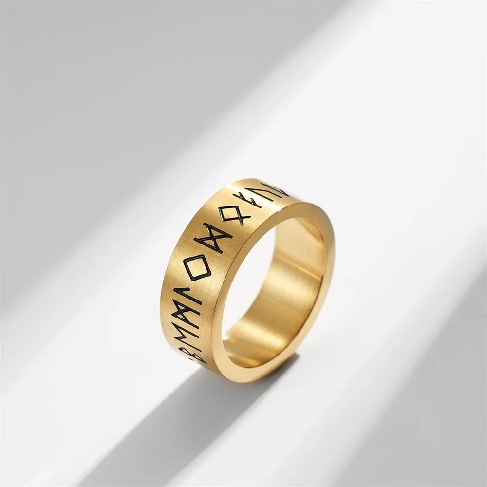 MKENDN Handmade Viking Ring For Men Stainless Steel Viking Amulet Pagan Gothic Nordic Jewelry