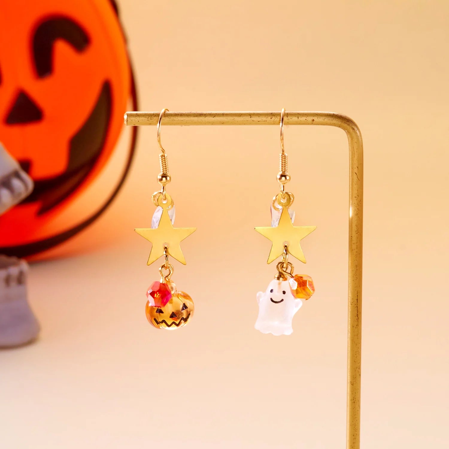 Cute Cartoon Cat Pumpkin Earrings For Women Funny Black White Kitten Fishbone Bowknot Dangle Earring Girls Christmas Party Gifts