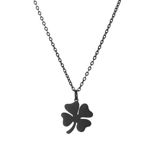 Dreamtimes Lucky Four Leaf Clover Necklace For Women Fashion Snake Chain Stainless Steel Pendant Necklaces Charm Choker Jewelry