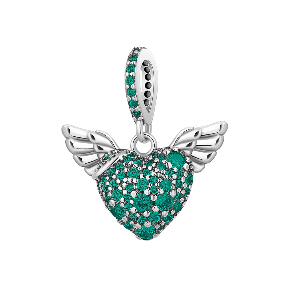 Hot New Summer green series Silver Clover Bead Maple Bird Charm Fit Original Women Bracelet DIY Fine Dangle Jewelry Amulet Gift