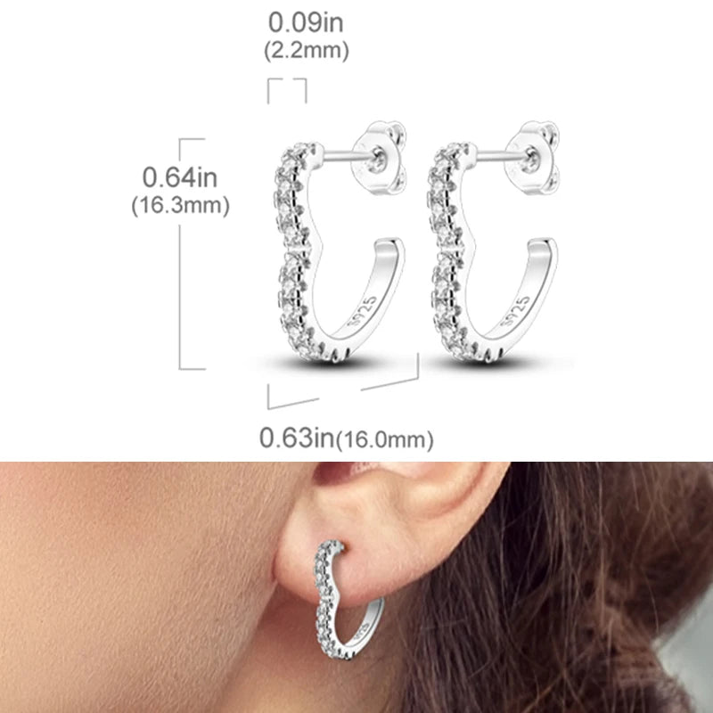 Earrings 925 Sterling Silver Stud Earrings Unicorn Star Zircon Stud Hoop Earrings For Women Girls Lovely Fashion Jewelry Gift