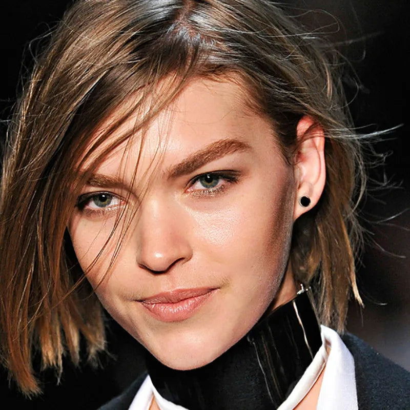 Buyee 925 Sterling Silber Runder Ohrstecker Leicht Poliert Schlichter Ohrring für Mädchen Frau Mann Rock Punk Edler Schmuck Ohrring