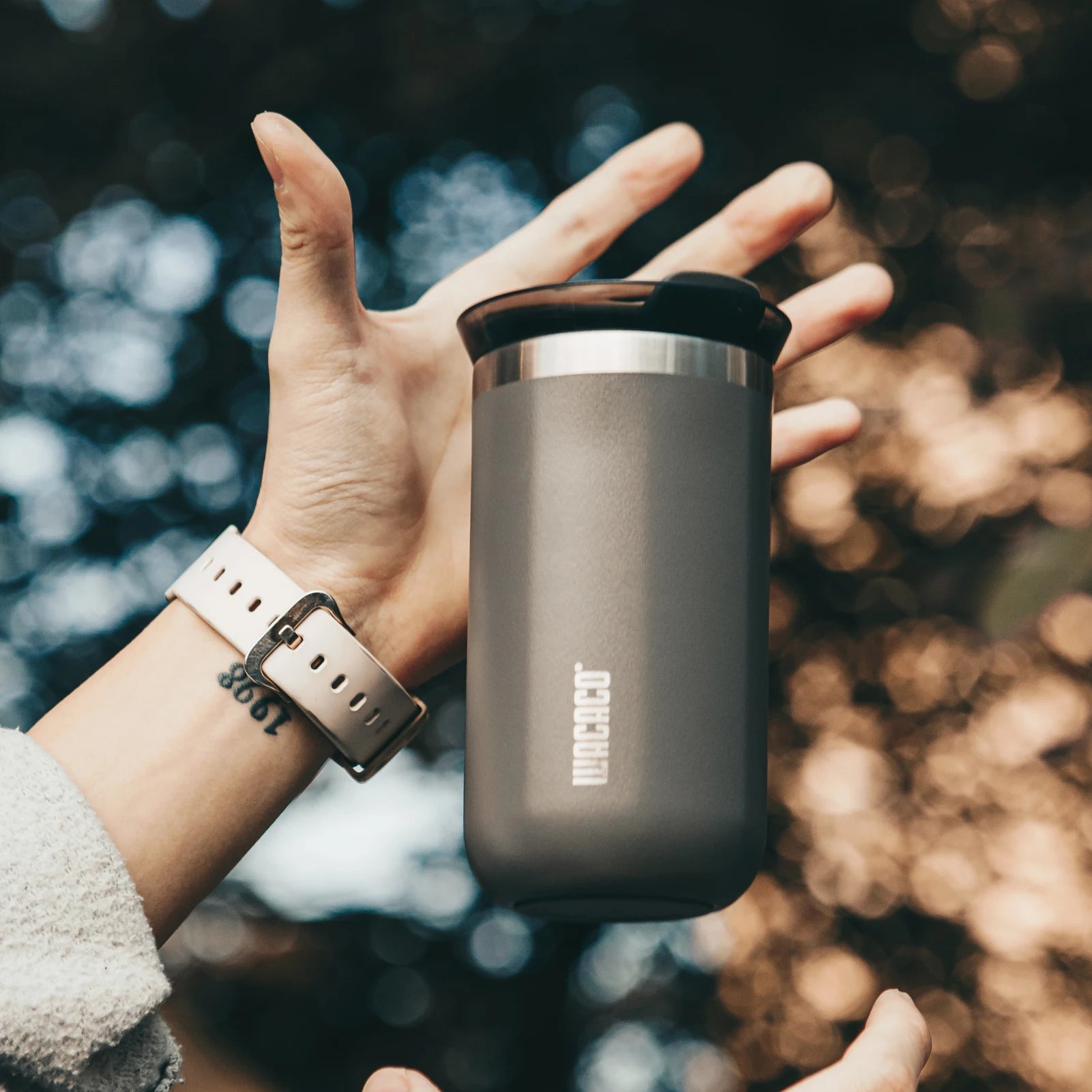 WACACO Octaroma Vacuum Insulated Coffee Mug, Double-wall Stainless Steel Travel Tumbler, 6/10/15 fl oz, thermo, Valentines Gift - Madeinsea©