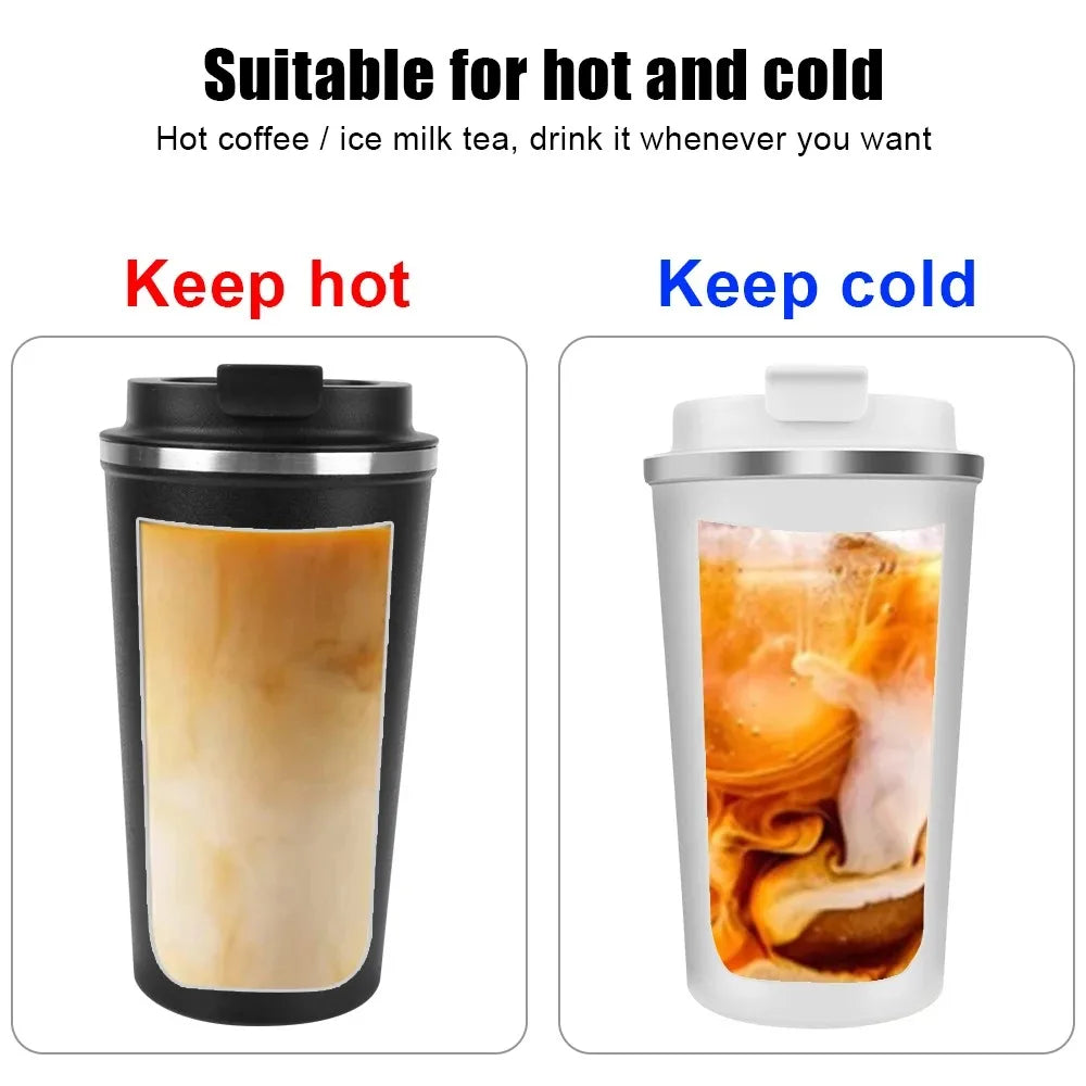 Coffee cup car thermos cup 380/510 ml leak-proof travel thermos cup tea and coffee double-layer stainless steel