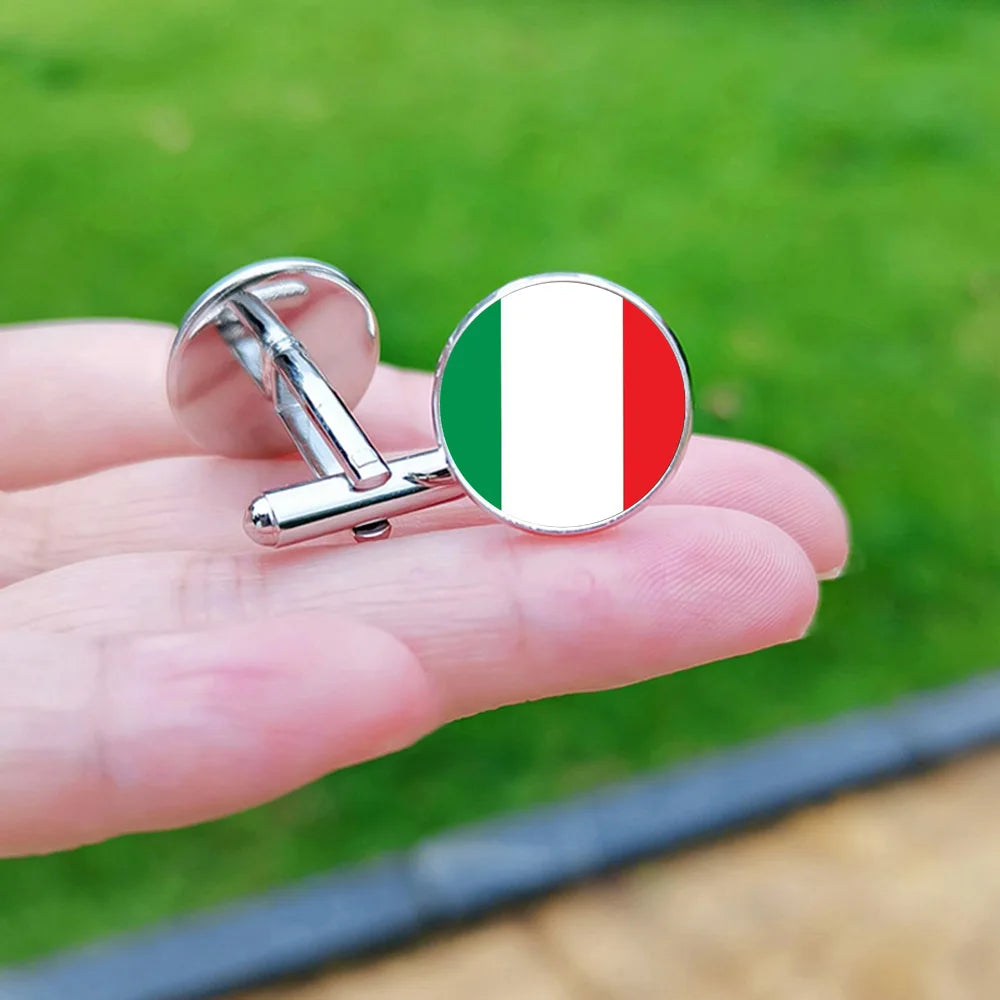 2024 France Flag Cufflinks Spain Chile Russia Netherlands Serbia USA Czech Republic Portugal Norway Switzerland Cuff Links Gift