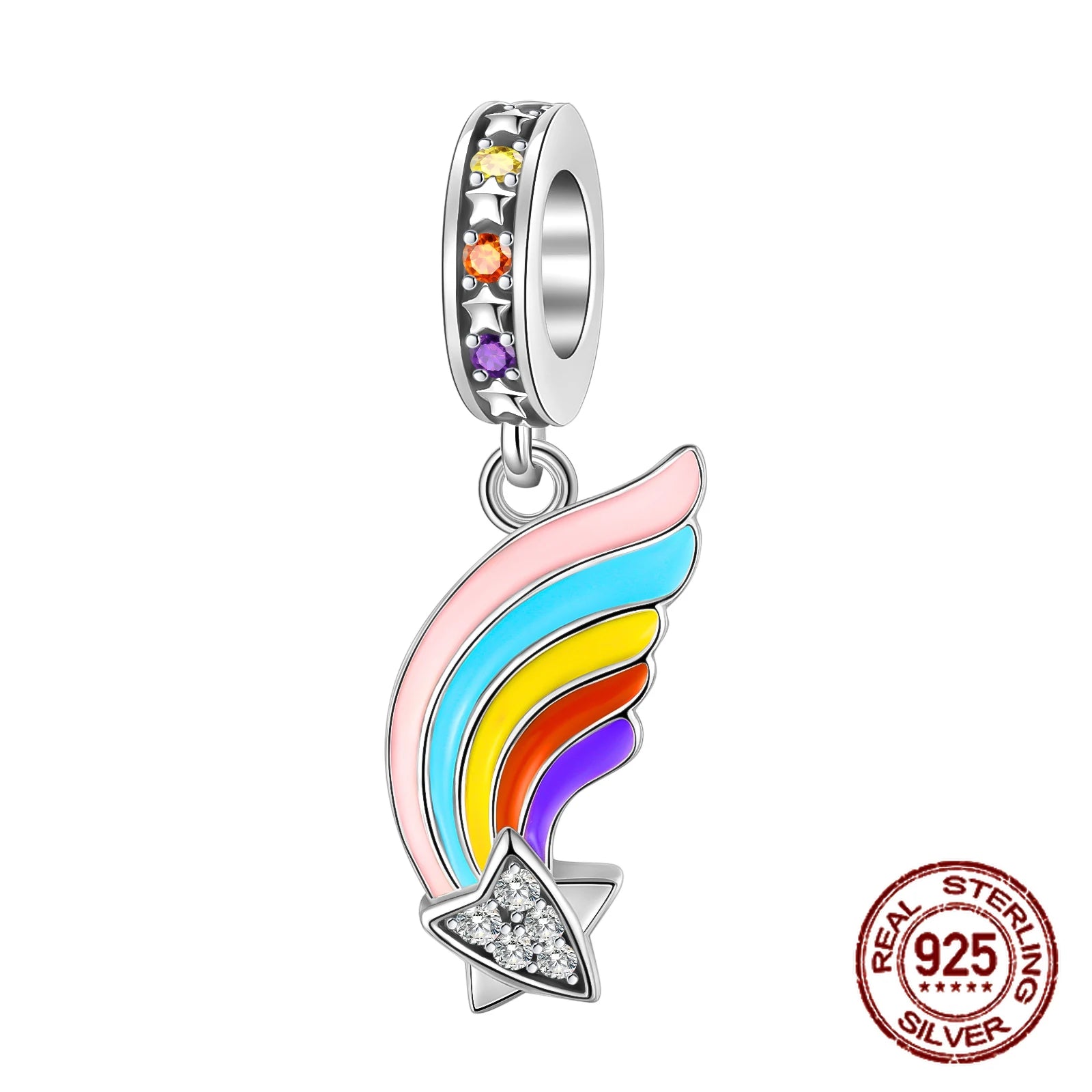 Breloque en argent sterling 925 représentant la lune, l'étoile, l'avion, l'espace, série bleue, compatible avec les bracelets Pandora originaux, bijoux à offrir