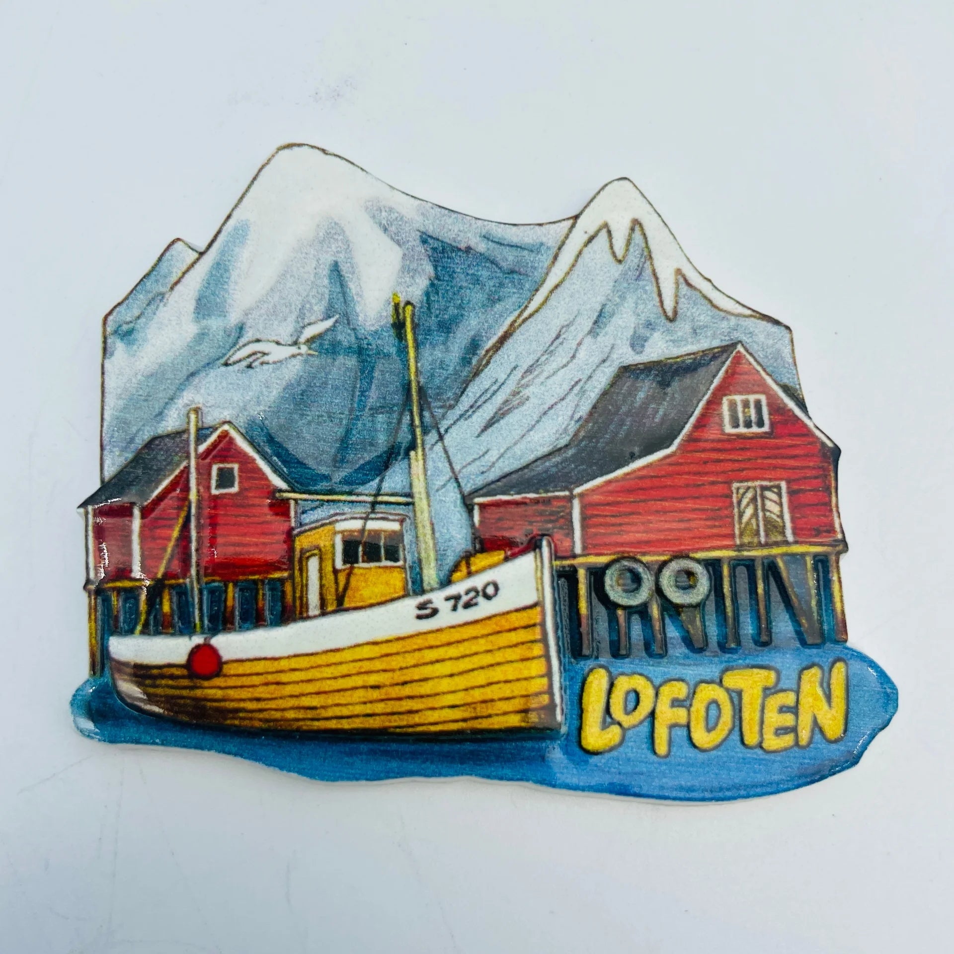 Norway Lofoten Fisherman Cabin 3D Resin Fridge Magnet, Travel Souvenir, Home Kitchen Decor, Collection Magnet Gift