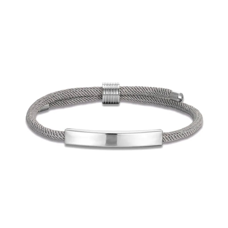 MKENDN Medical Alert Bracelet Personalized Rope Bracelet with Engraving ID & Number Bracelets Minimalist Emergency Jewelry