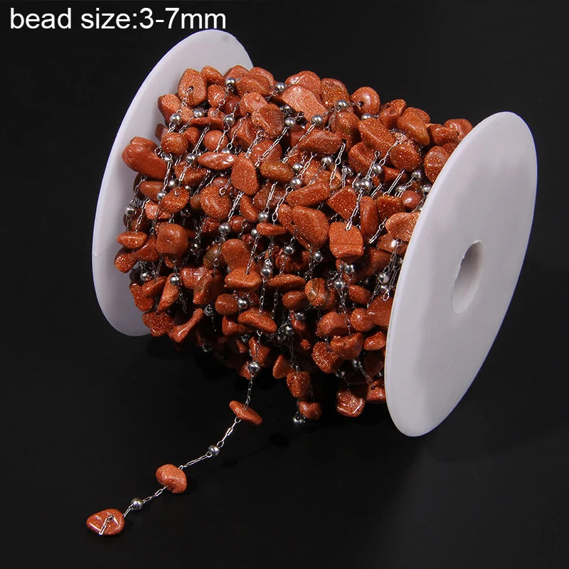 Natural Quartzs Stone Stainless Steel Chips Beads Chains For DIY Bohemia Jewelry Making Women Necklace Choker Bracelet Handmade - Madeinsea©